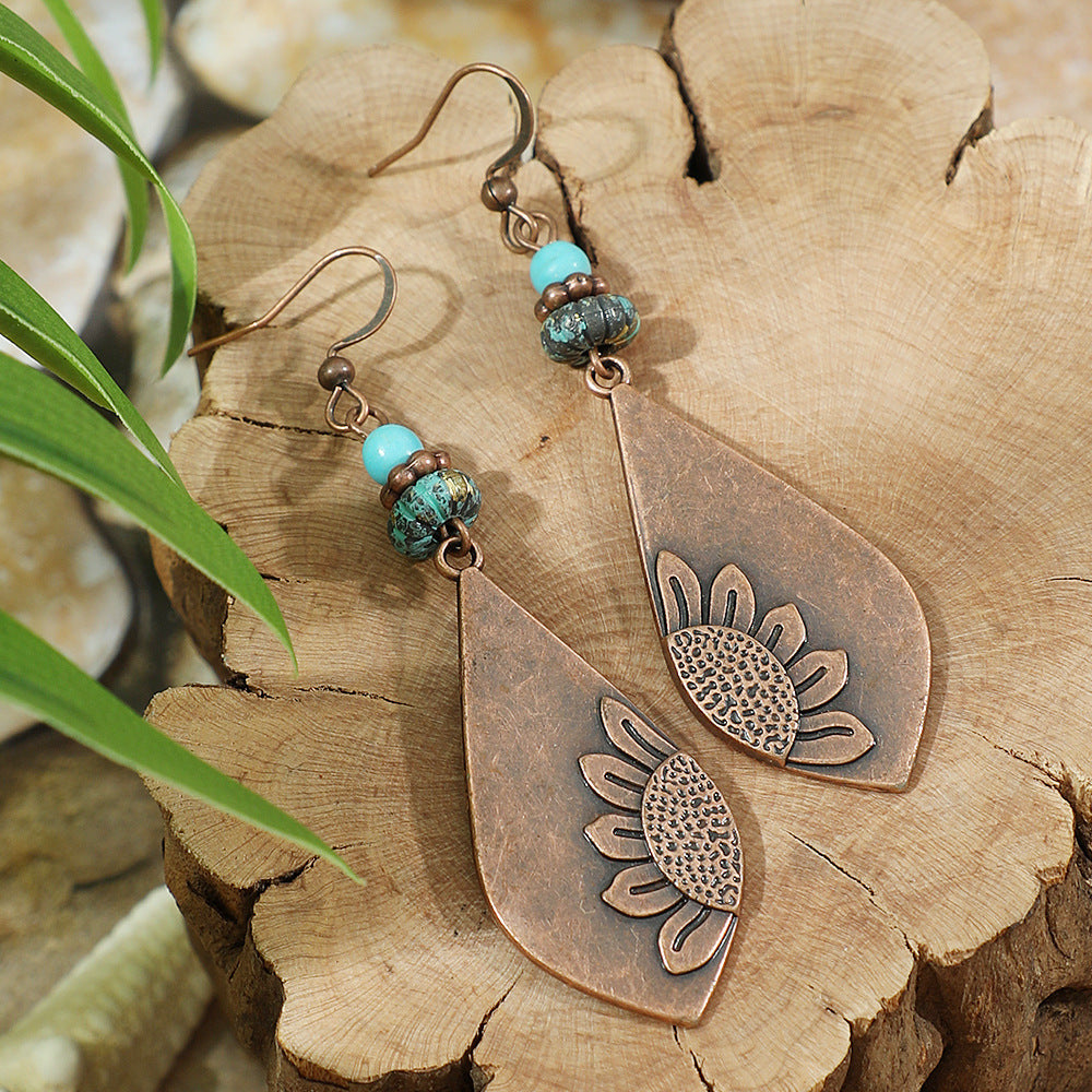 Wholesale Retro Bohemian Earrings Maillard Color Trendy Fashion Accessory for Autumn Winter