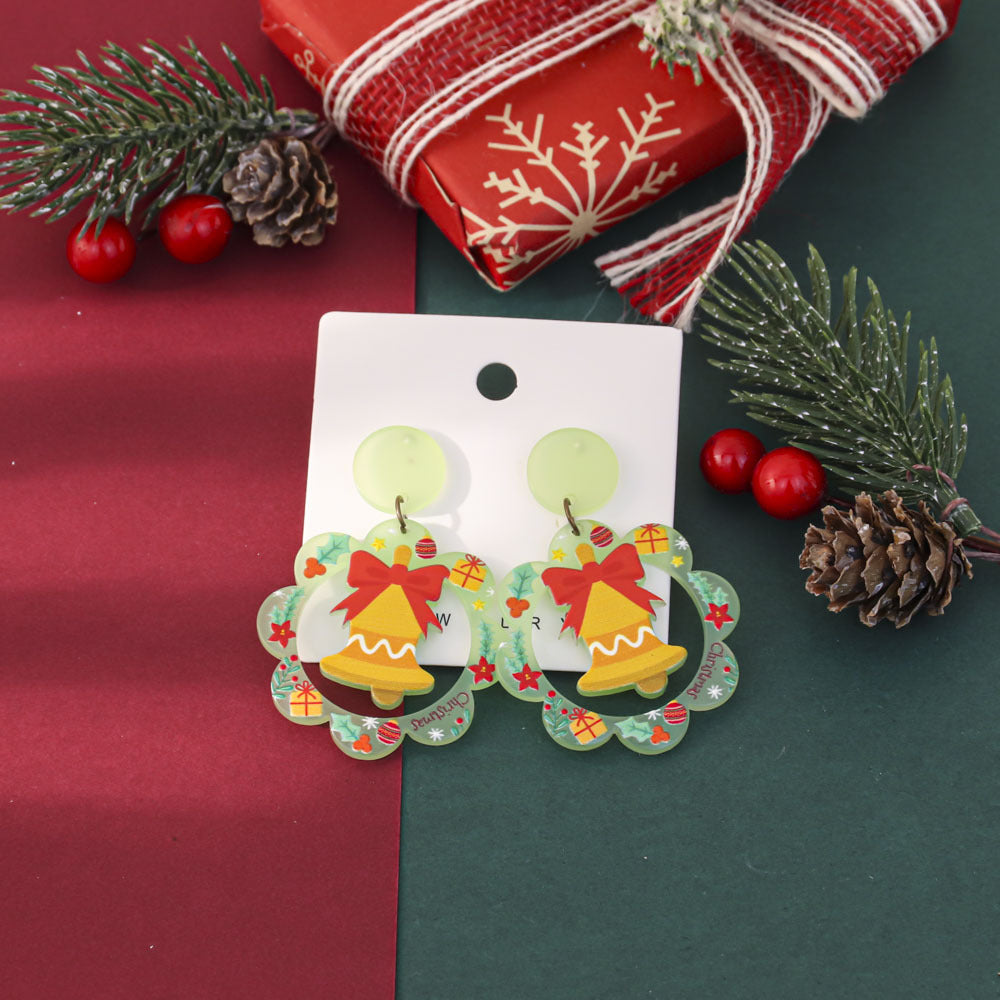 Wholesale Festive atmosphere Christmas earrings for women niche party gift acrylic earrings