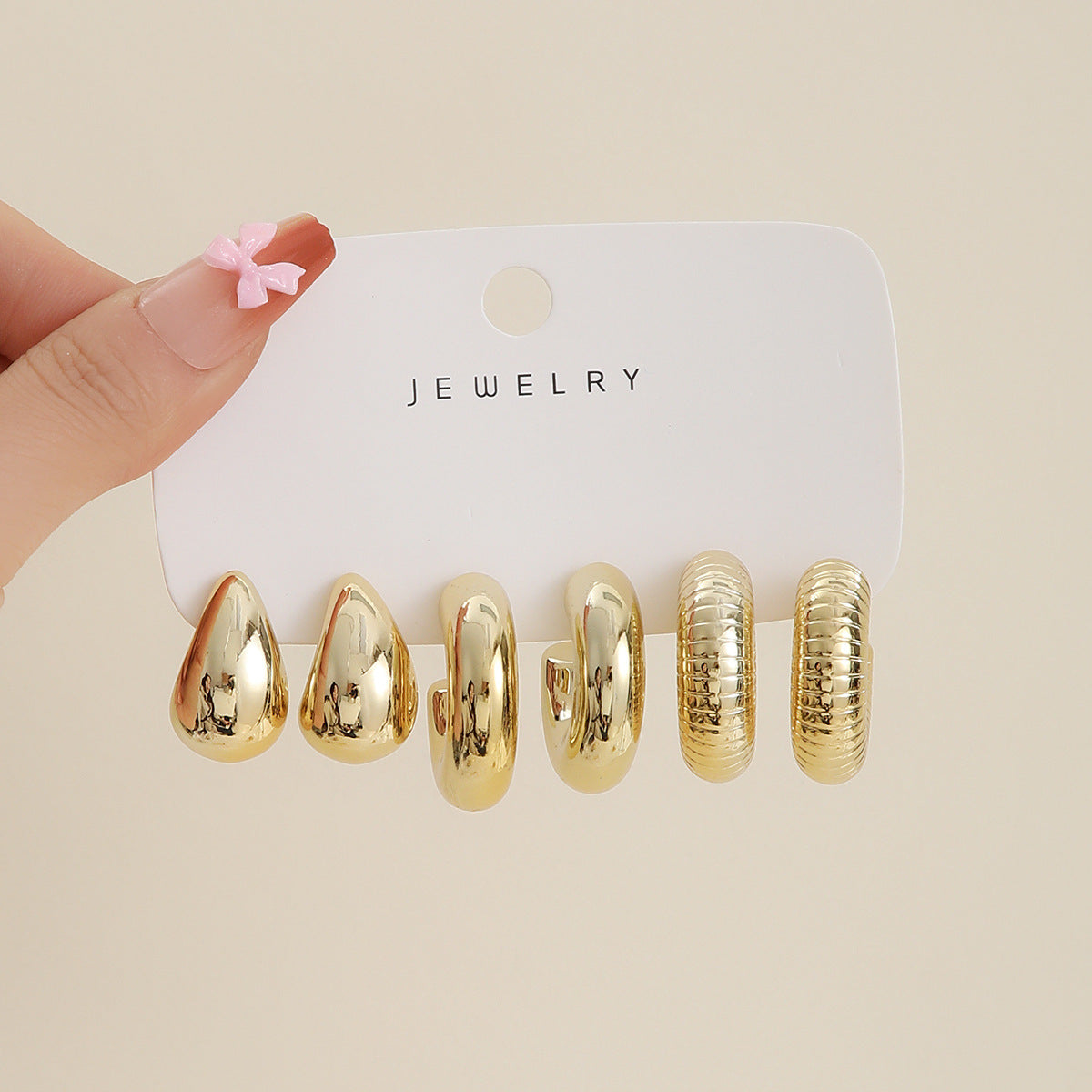 Wholesale  Gold Plated Ring Teardrop Earrings