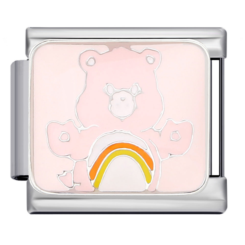 Wholesale Cute Bear Italian Module Bracelet Stainless Steel Welding Pattern DIY Charms