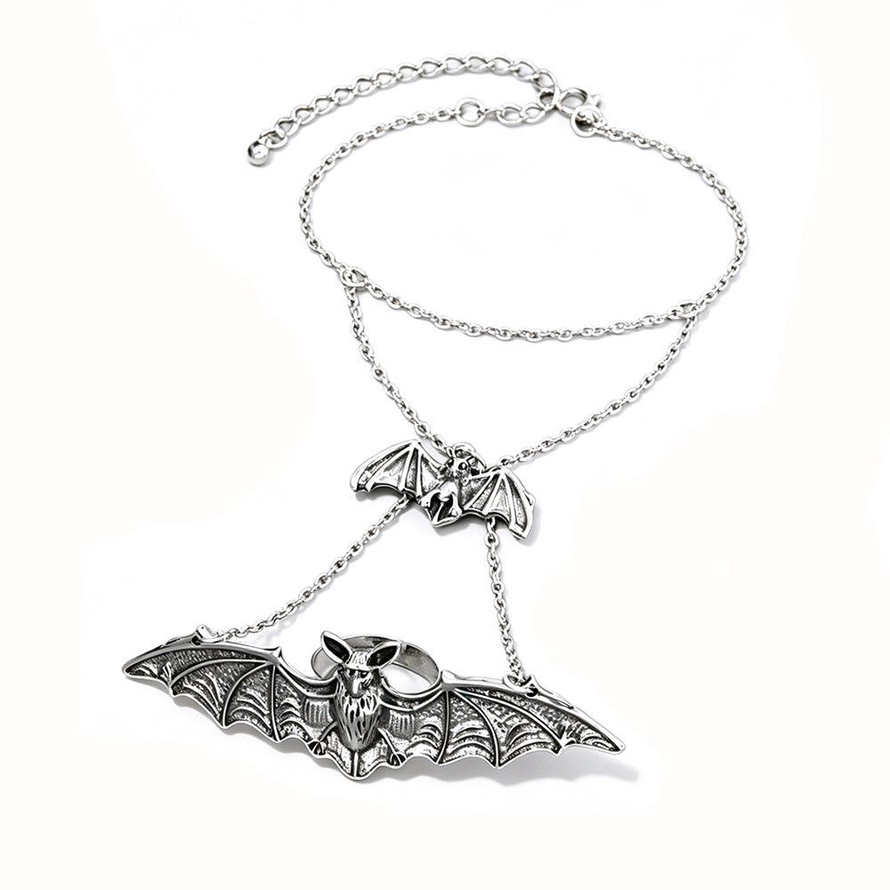 Wholesale Zinc Alloy Gothic Punk Bat Hand Chain Jewelry for  Party Boutique Resale