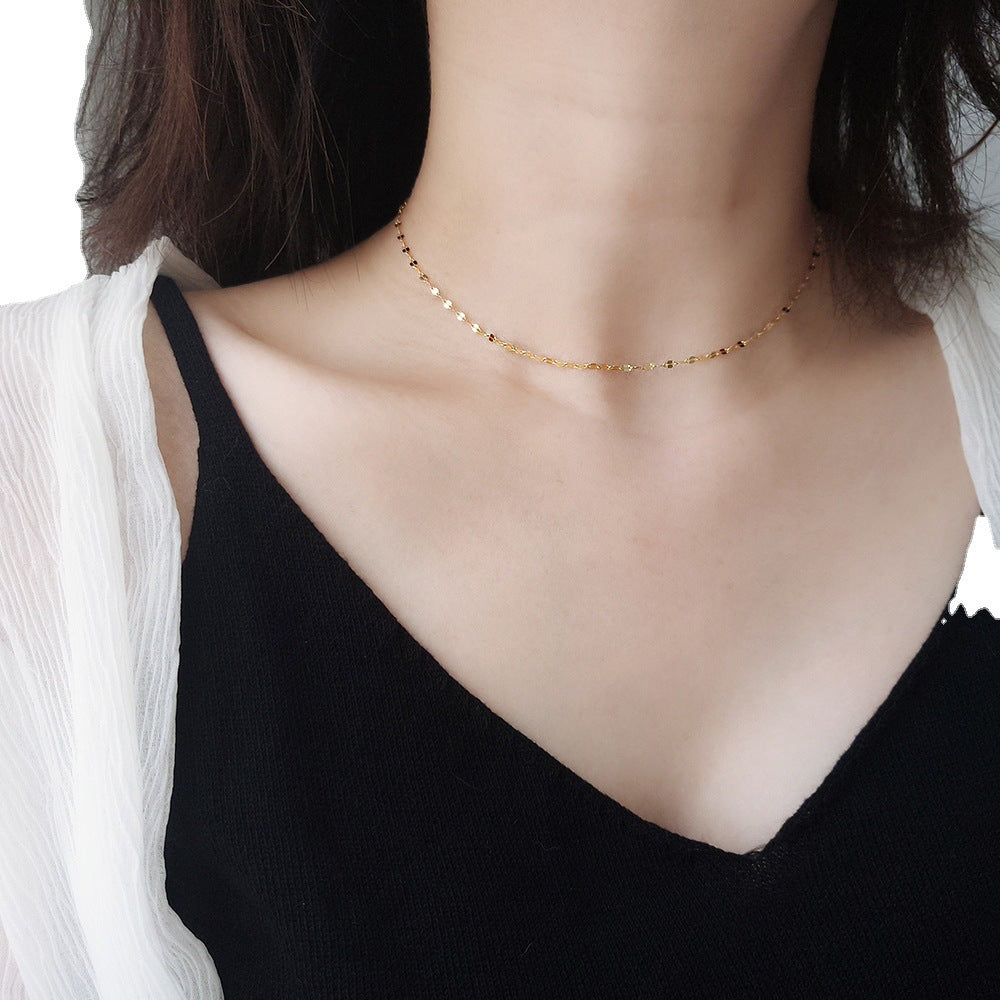Wholesale  fashion clavicle chain choker fsimple lip chain necklace