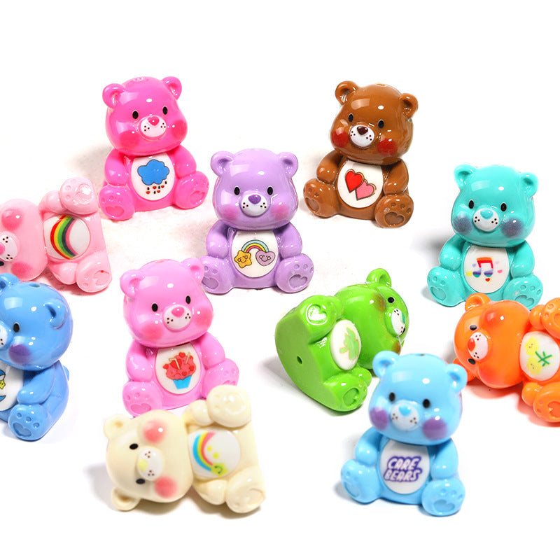 Wholesale Random 10pcs Cartoon Bear Resin Beads DIY Beaded Accessories ACC-BDS-BLG046