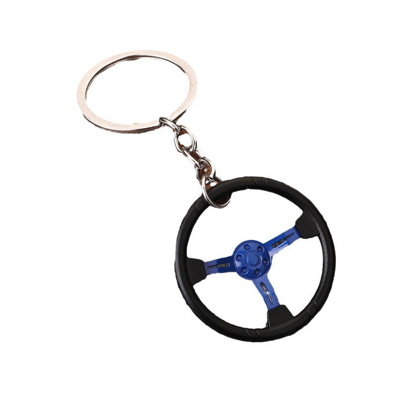 Wholesale  racing competition three steering wheel shape keychain