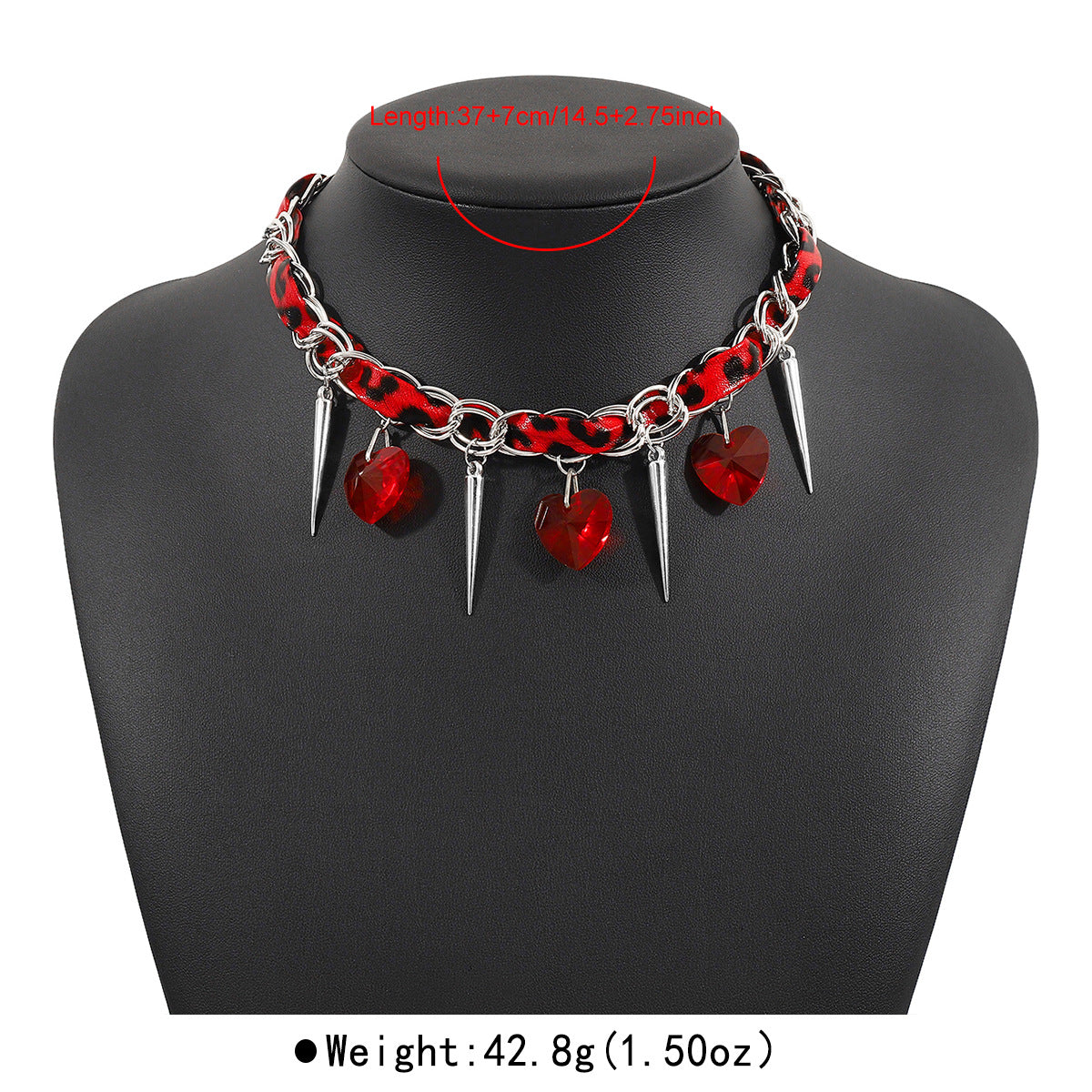 Wholesale red leopard leather necklace niche personality necklace