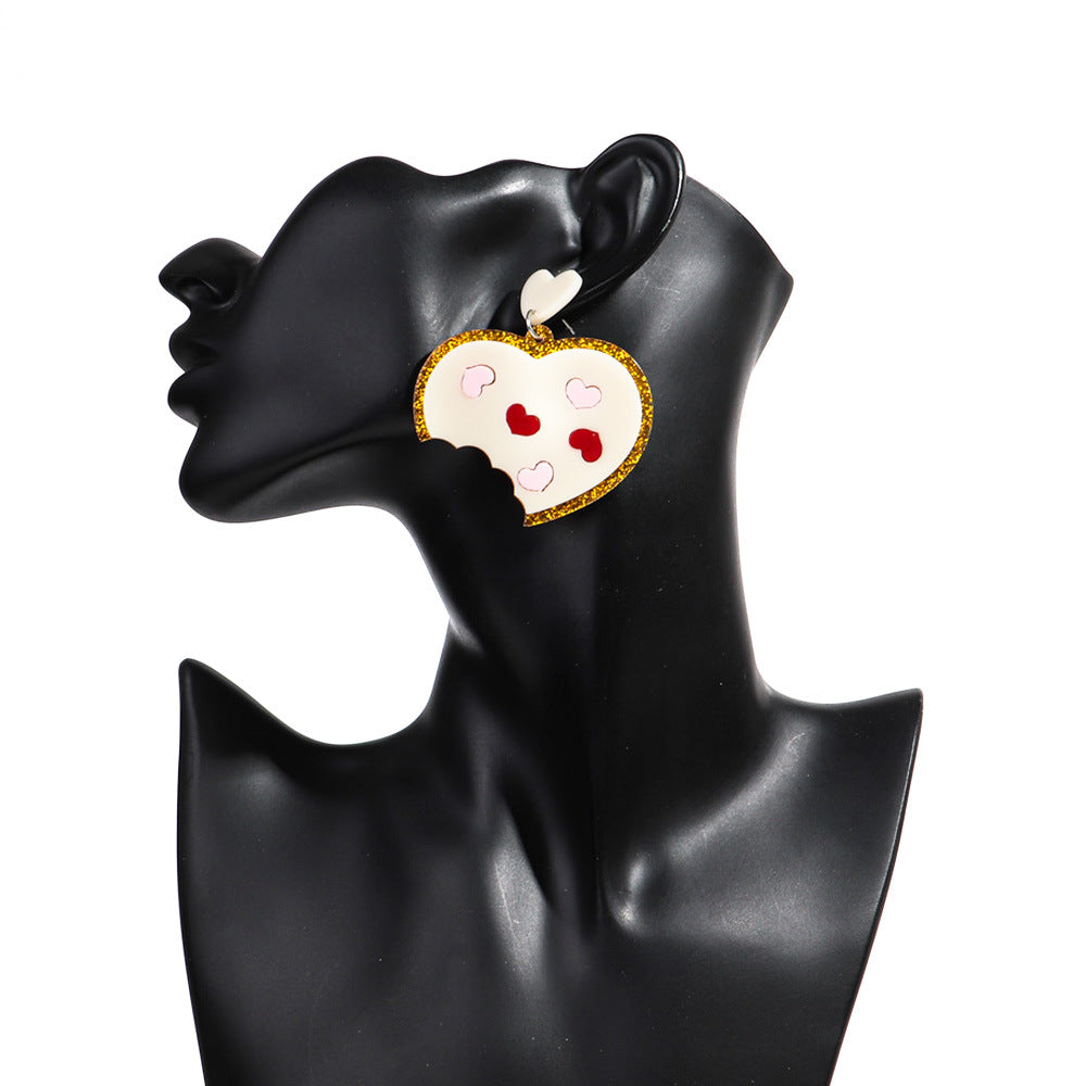 Wholesale  Valentine's Day Heart Cake Love Earrings