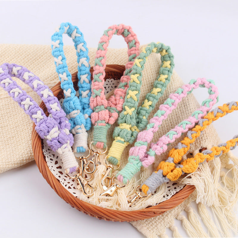 Wholesale Hand Woven Cotton Rope Lanyard Keychain ACC-KC-GuangTian070