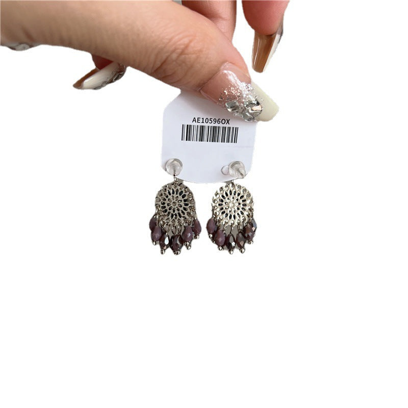 Wholesale Vintage Crystal Tassel Ethnic Style Earrings ACC-ES-ZhiRui006