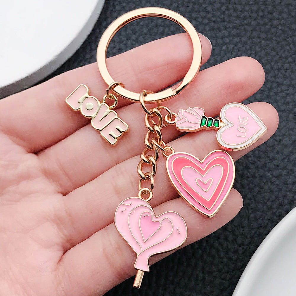 Wholesale Modern Art Love Rose Potion Keychain Fashion Jewelry Accessory for Couples Gift