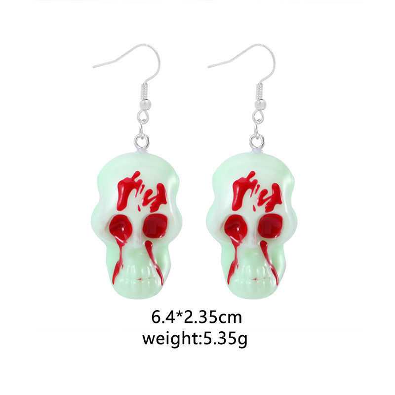 Wholesale Halloween Spider Pumpkin Ghost Skull Resin Earrings ACC-ES-BinLi005