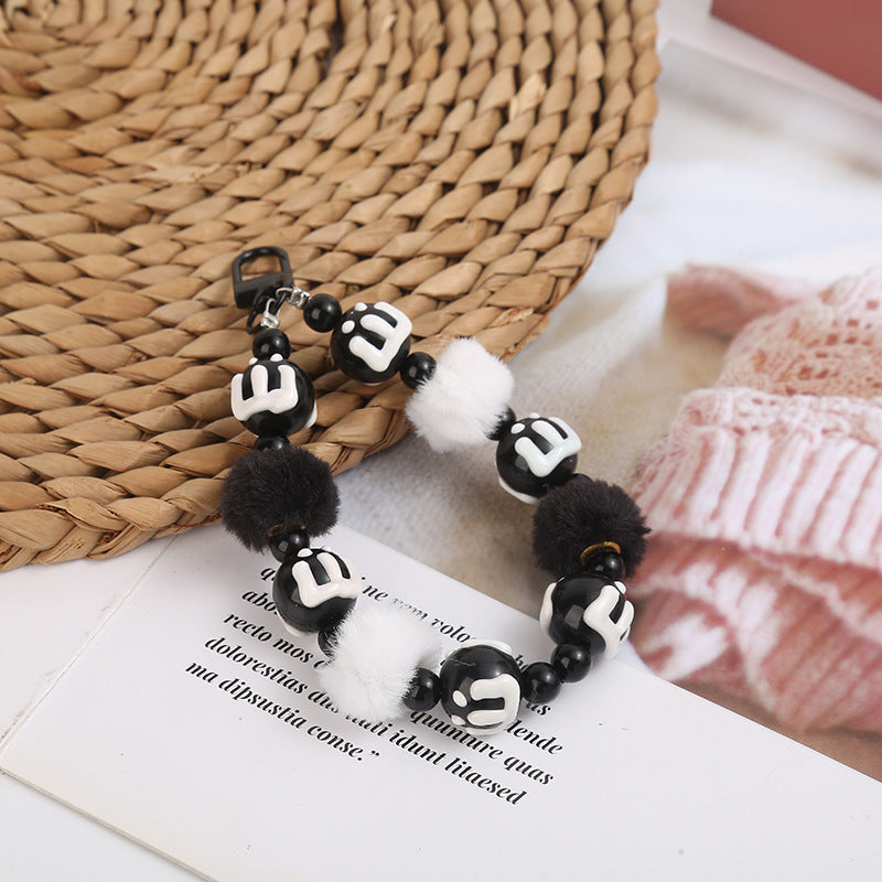 Wholesale creative letter beaded keychain