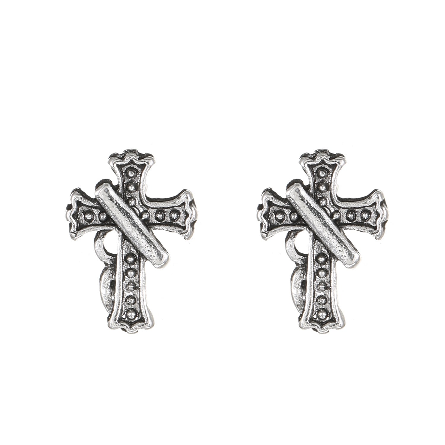 Wholesale Dark Diamond Cross Earrings