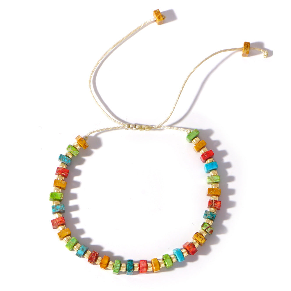 Wholesale Retro Gold Beads Color Emperor Stone  Bracelet