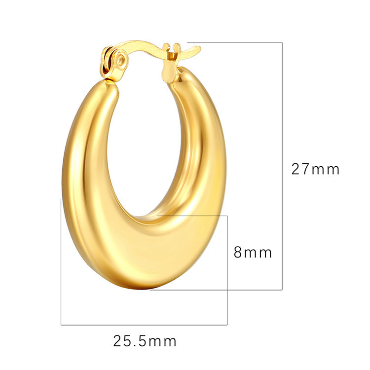 Wholesale Smooth Hollow 18K Stainless Steel Earrings ACC-ES-MuShan036
