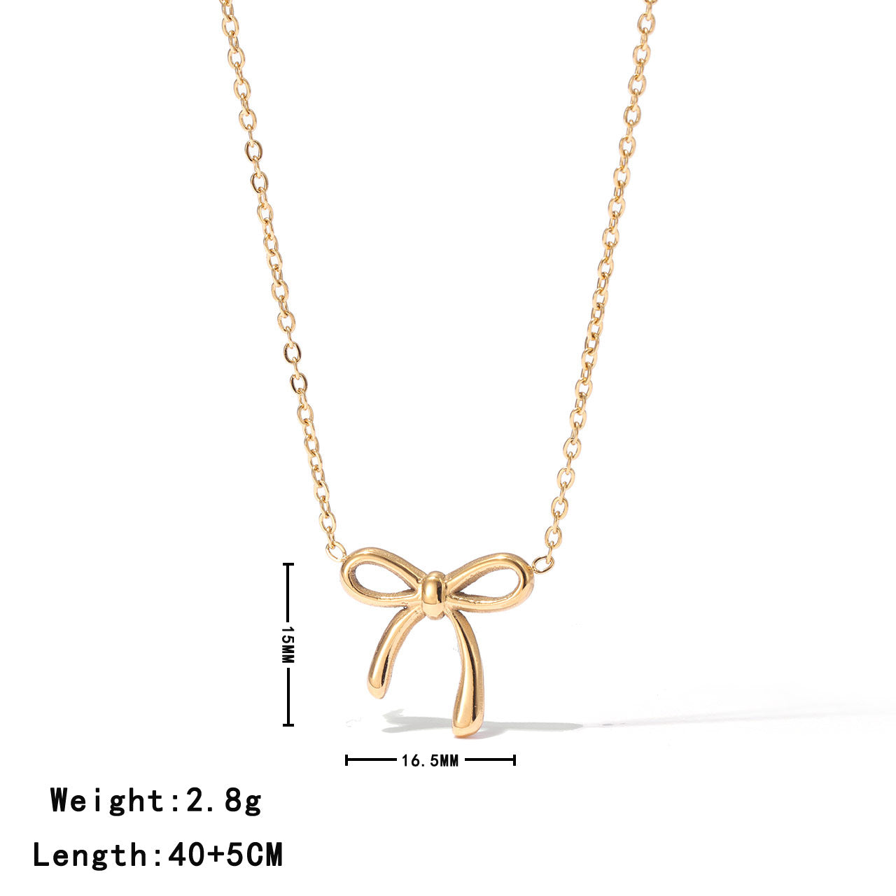 Wholesale A Sense of Sophistication Bow Titanium Steel Necklace