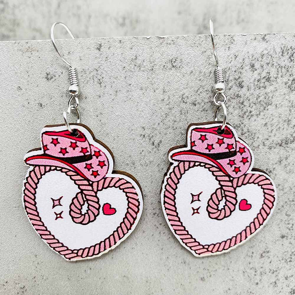 Wholesale Valentine's Day  Creative Leopard Love Coffee Cup Acrylic Earrings