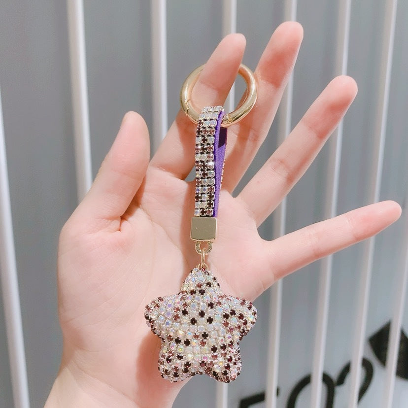 Wholesale Rhinestone Five-pointed Star Alloy Keychain Lanyard Keychain ACC-KC-ShuoT021