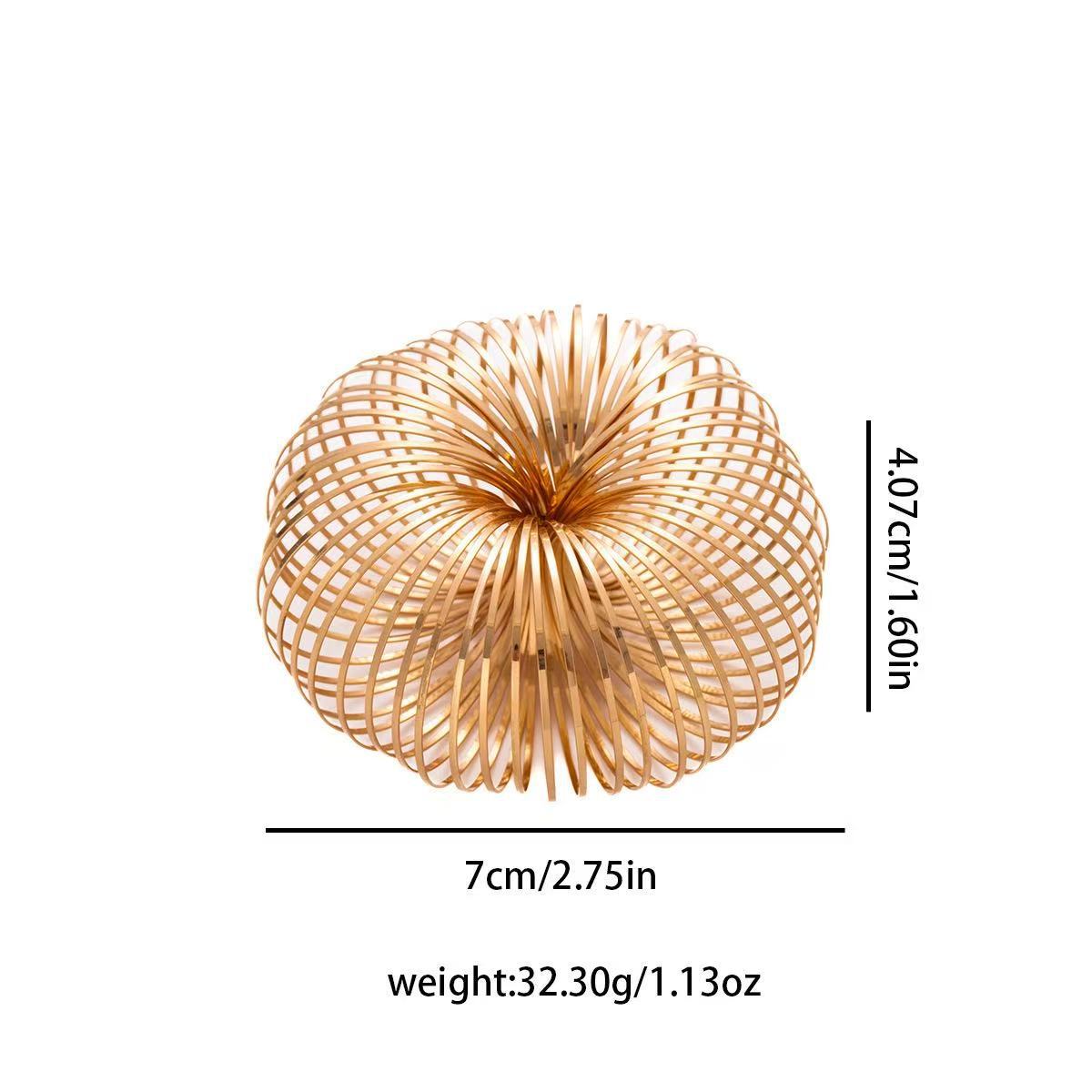 Wholesale Gold Tone Hollow Out Spring Bangle For Women Trendy Stacking Metal Bracelet Everyday Jewelry Accessory
