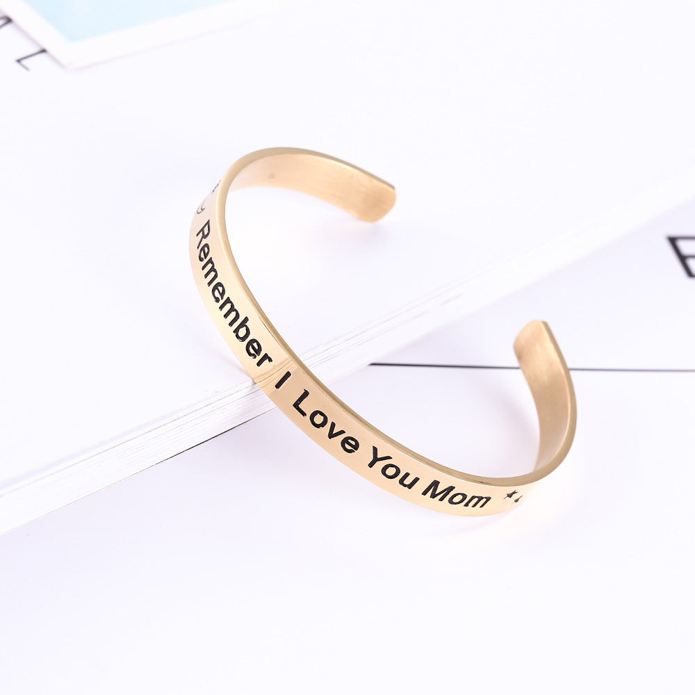 Wholesale  Mother's Day stainless steel C- word bracelet