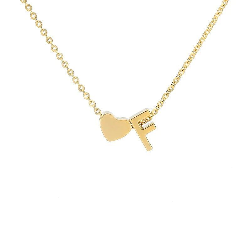 Wholesale Trendy Heart Letter Love Necklace Titanium Steel Gold Inlaid Fashion Jewelry Accessory