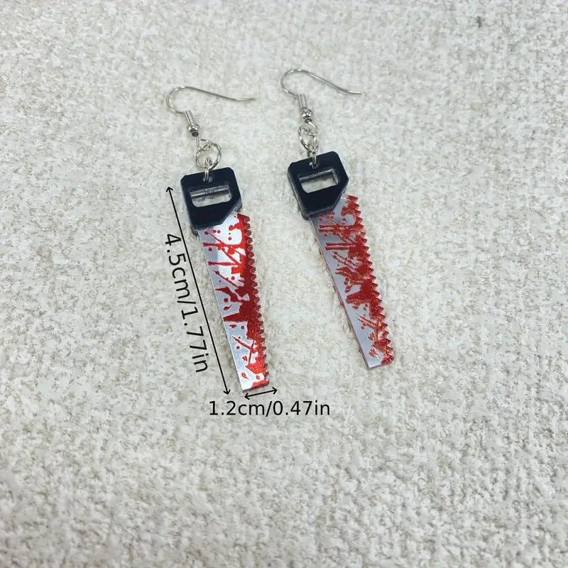 Wholesale Halloween bloody saw earrings
