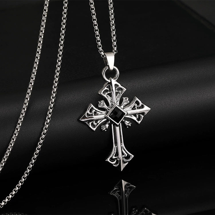 Wholesale Titanium Steel  Cross Necklace  Hip-Hop All-Match Pendant Necklaces