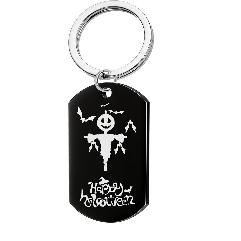 Wholesale Multi Style   Cat Dog Tag Keychain Stainless Steel Skull Engraved Keyring