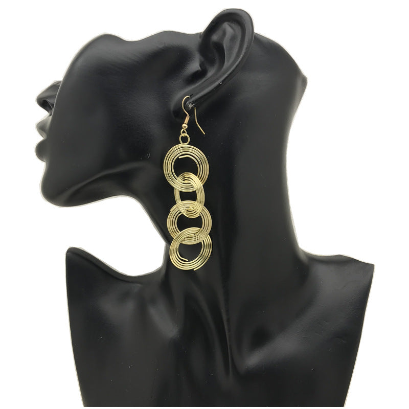 Wholesale Hoop Long Metal Earrings ACC-ES-FX040