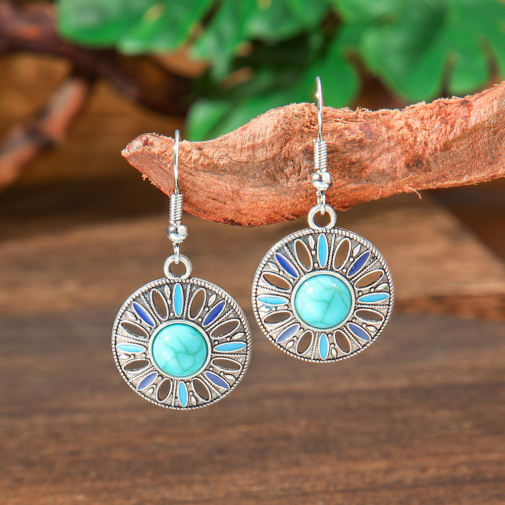 Wholesale Bohemian Turquoise Earrings Zinc Alloy Fashion Accessory Gift for Women