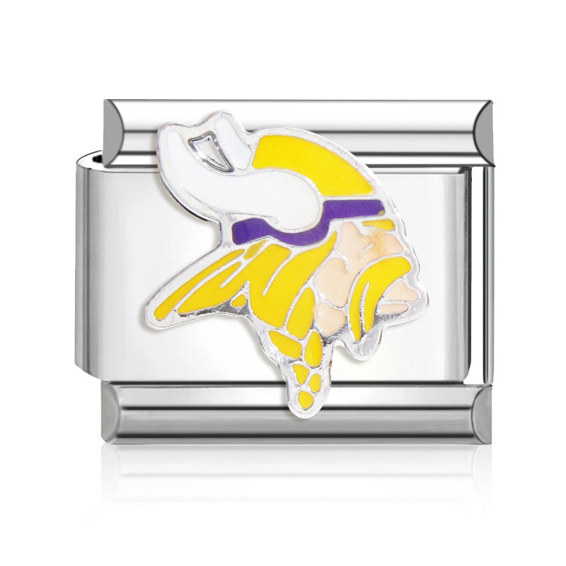 Wholesale 2PCS 9mm Italian Charm Starter Bracelets DIY Rugby Stainless Steel Composable Bracelet