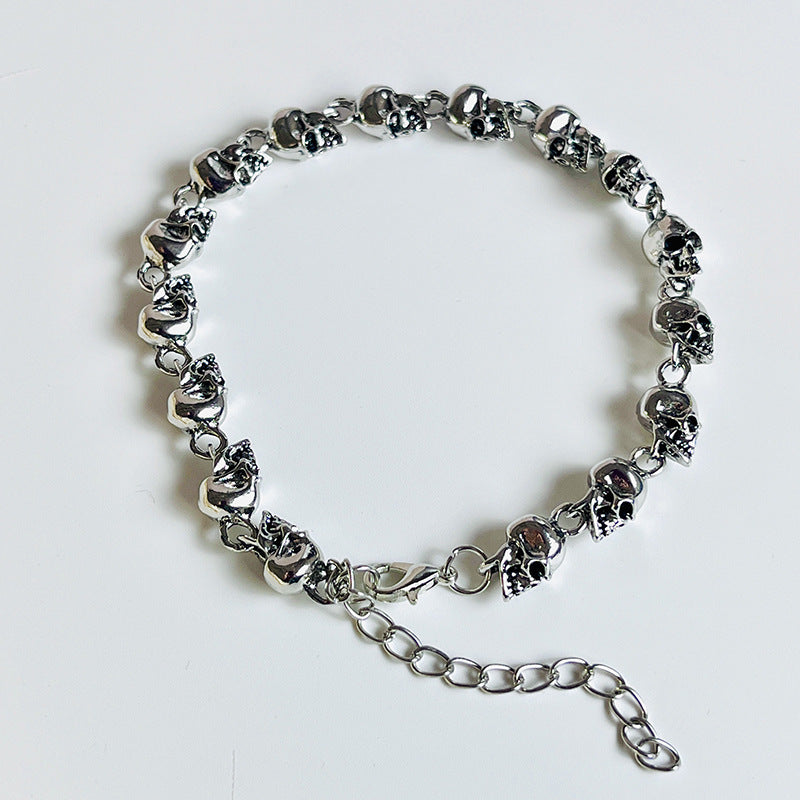 Wholesale Punk style skull metal men' s bracelet