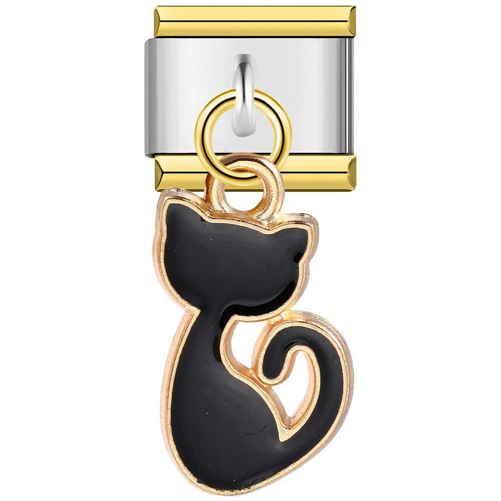 Wholesale Italian Charm Bracelet 9mm DIY Splicing Removable Heart Hook Stainless Steel Composable Bracelet