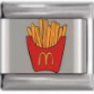 Wholesale 10pcs Italian Charm Bracelet 9mm DIY Splicing Removable French Fries Burger Stainless Steel Composable Bracelet