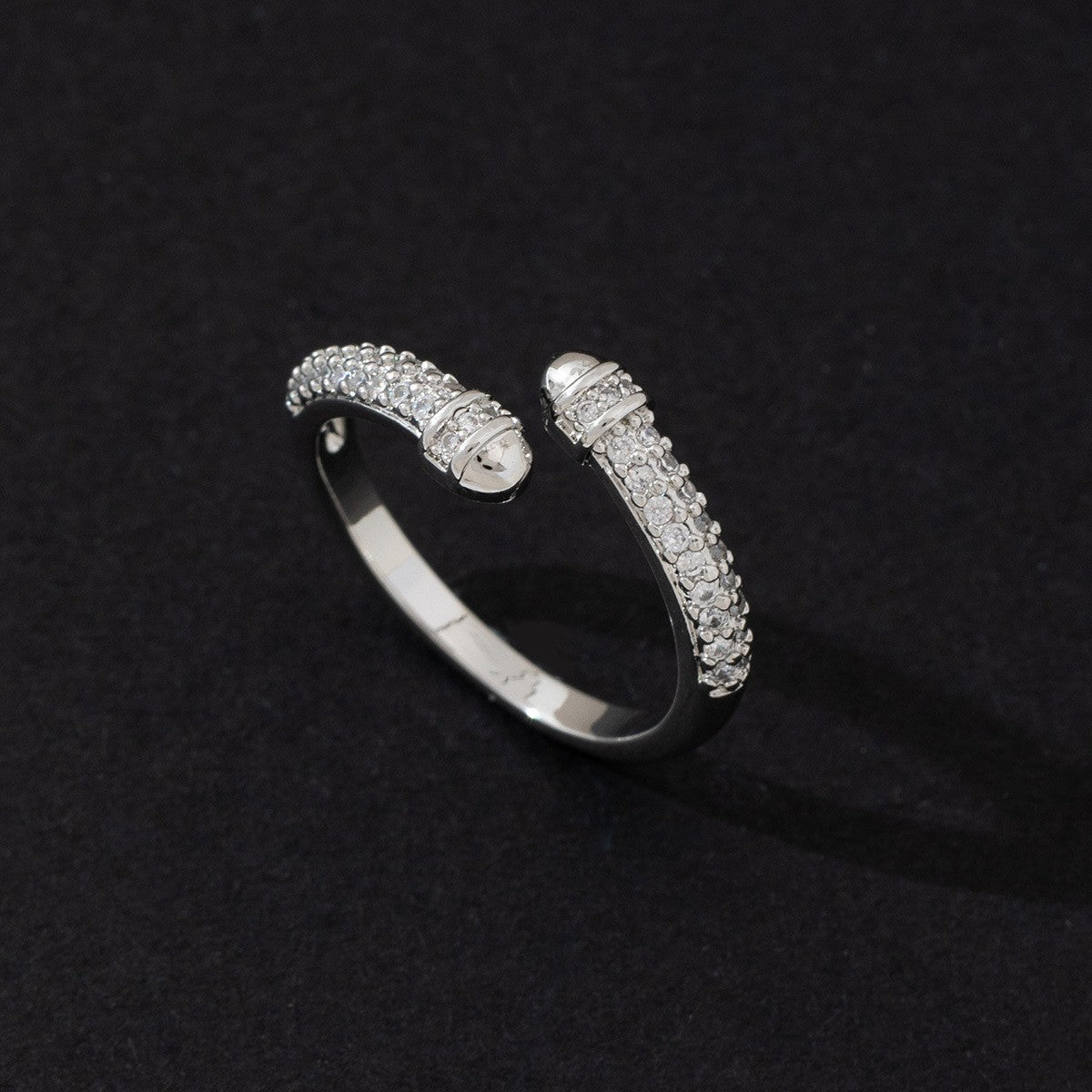 Wholesale Cold Style Vintage Cross Hollow Zircon Open Ring Chic Fashion Accessory For Everyday Wear