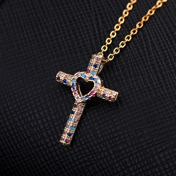 Wholesale Vintage Gold Cross Necklaces Zircon Clavicle Chain Choker Necklace ACC-NE-SY010