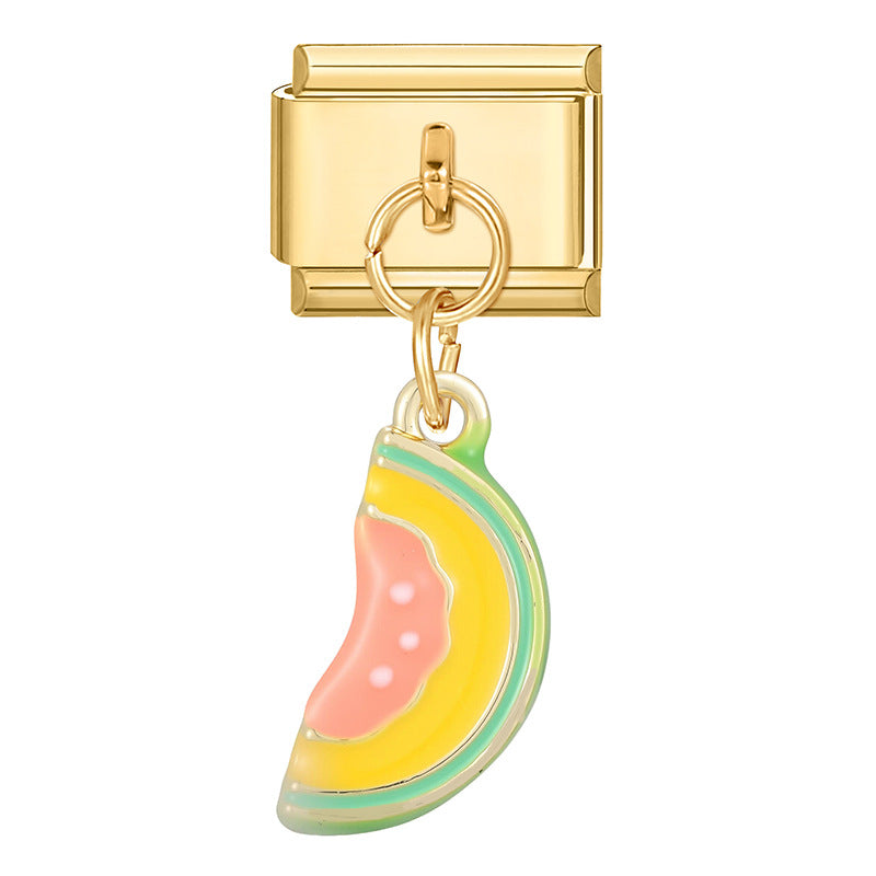 Wholesale 9mm Italian Charm Starter Bracelets DIY Fish and Fruit Pendant Stainless Steel Composable Bracelet