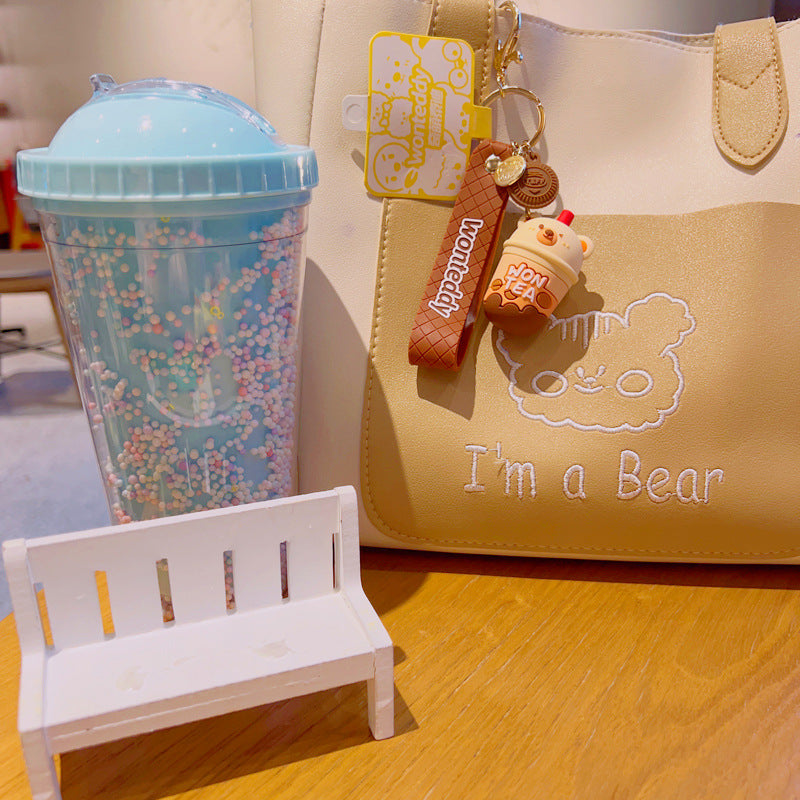 Wholesale Cartoon Cute Burger Fries Silicone Keychain ACC-KC-JuCai011