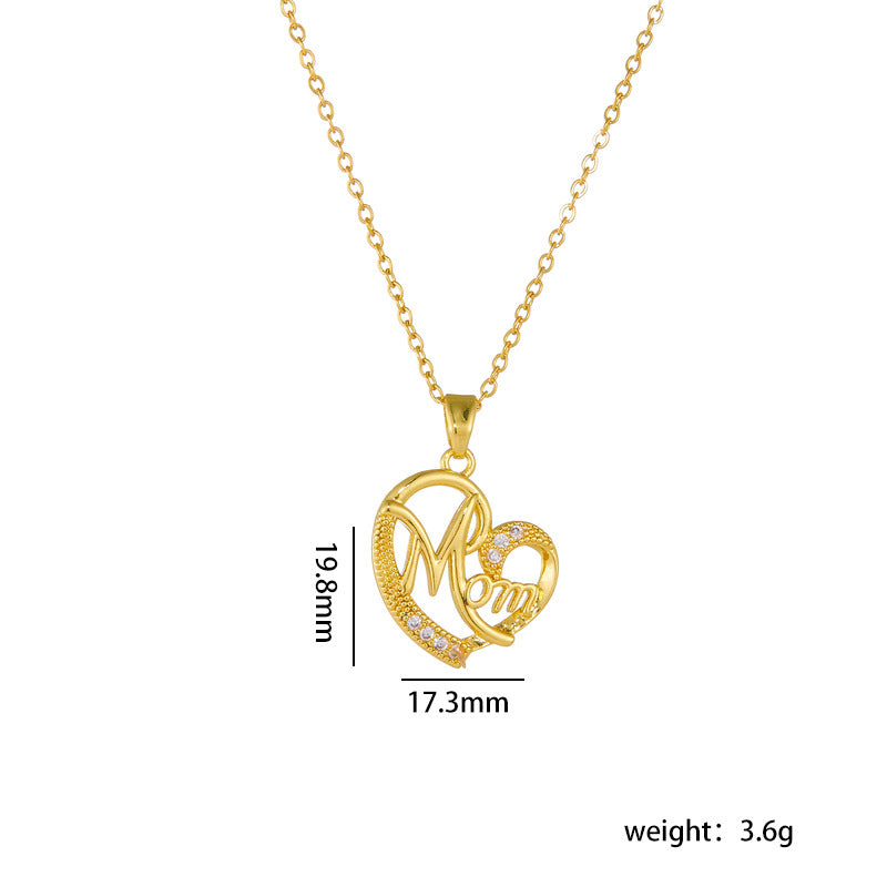 Wholesale Mother's Day Necklace Love Pendant Clavicle Chain Heart Necklace Choker Necklace ACC-NE-Rongc012