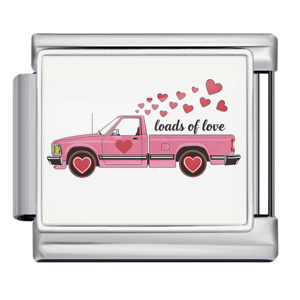 Wholesale 9mm Italian Charm Starter Bracelets DIY Valentine' s Day Heart-Shaped Stainless Steel Composable Bracelet