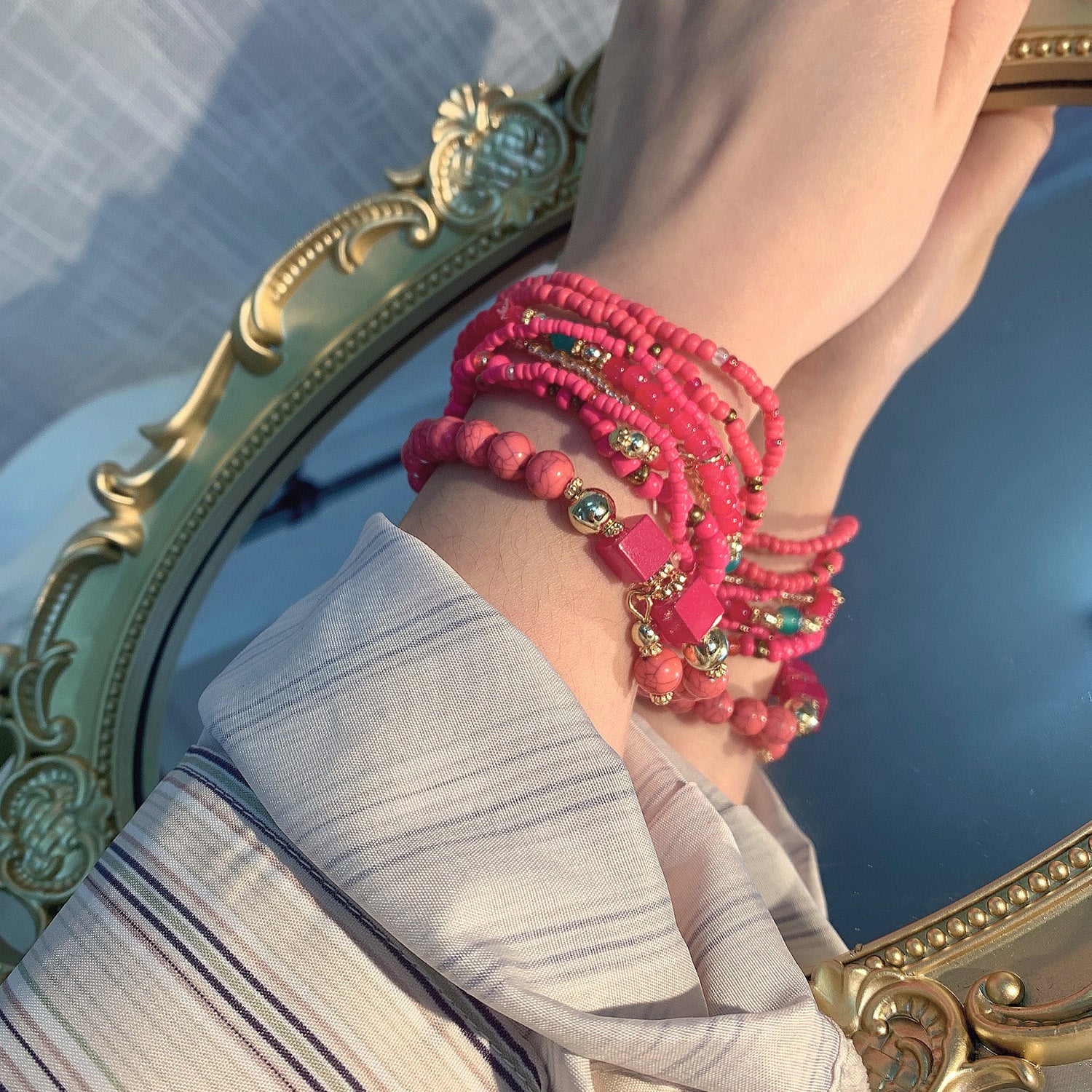 Wholesale Bohemian Ethnic Style Multi-Layered Rice Bead Bracelet