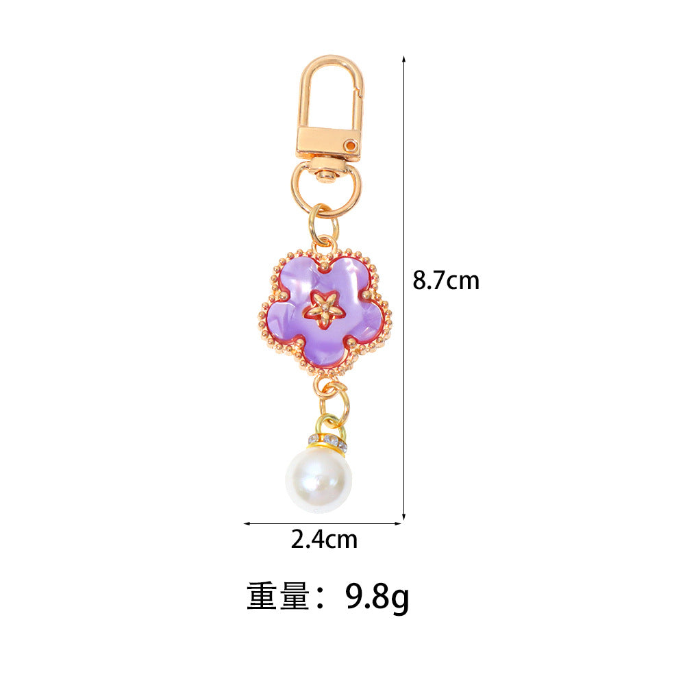 Wholesale Sweet Floral Pearl Keychain Bag Pendant Fashion Accessory Boutique Resale