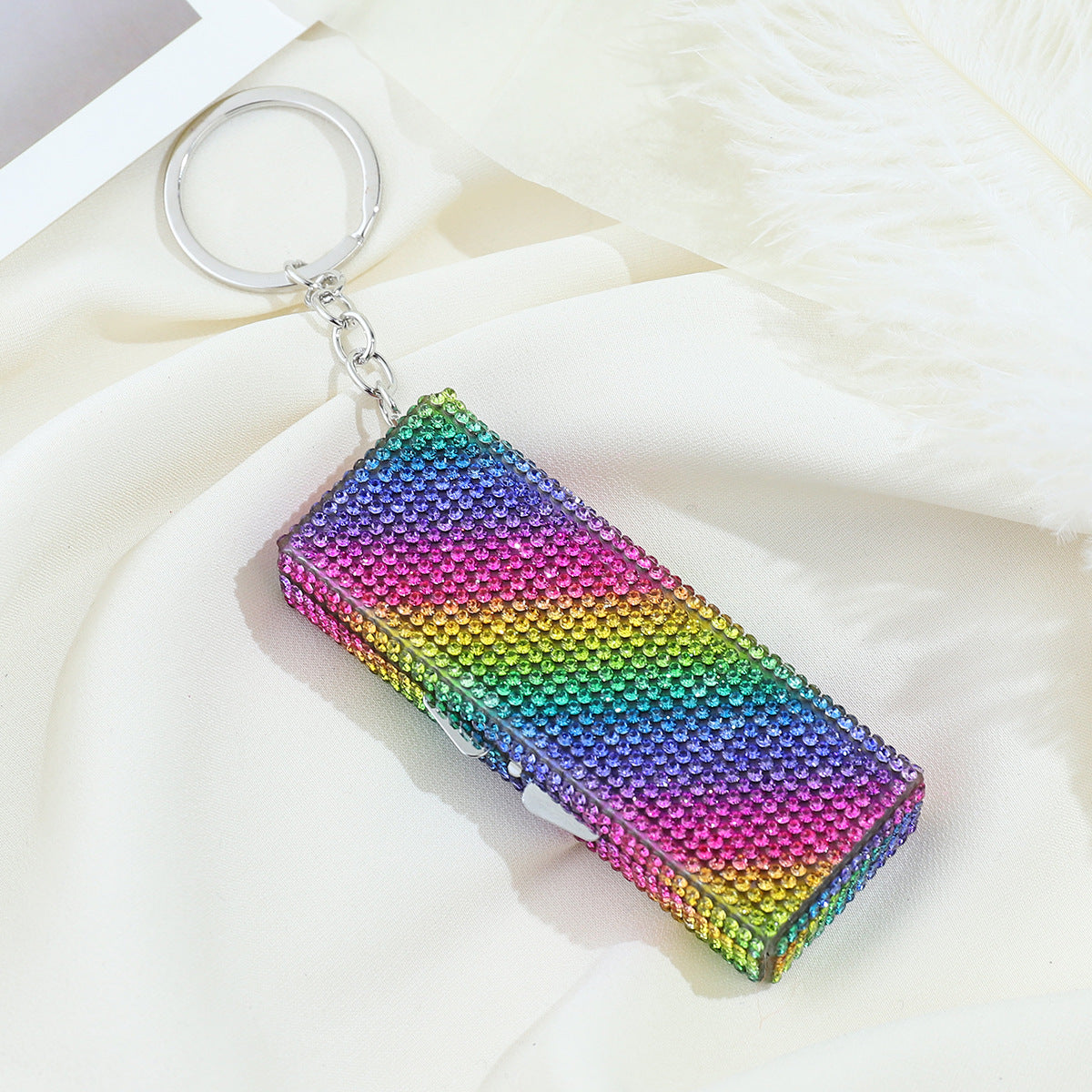Wholesale Color Rhinestone Pill Box Portable Keychain Keychains Accessories Rhinestone Keychain ACC-KC-ZhiYa015