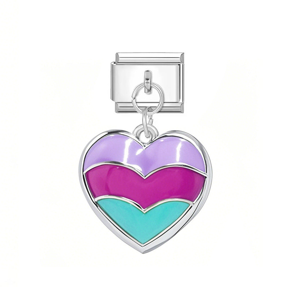 Wholesale  Italian Charm Bracelet 9mm DIY  Letter Heart  Creative Stainless Steel Composable Bracelet