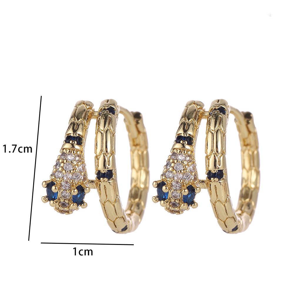 Wholesale Modern Butterfly Flower Earrings With Micro Set Zircon 18K Gold Plated Copper Fashion Party Gift Jewelry Accessory