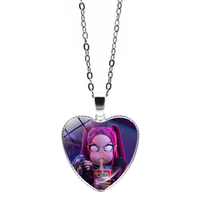 Wholesale K-POP Anime Heart Necklace Sweater Chain
