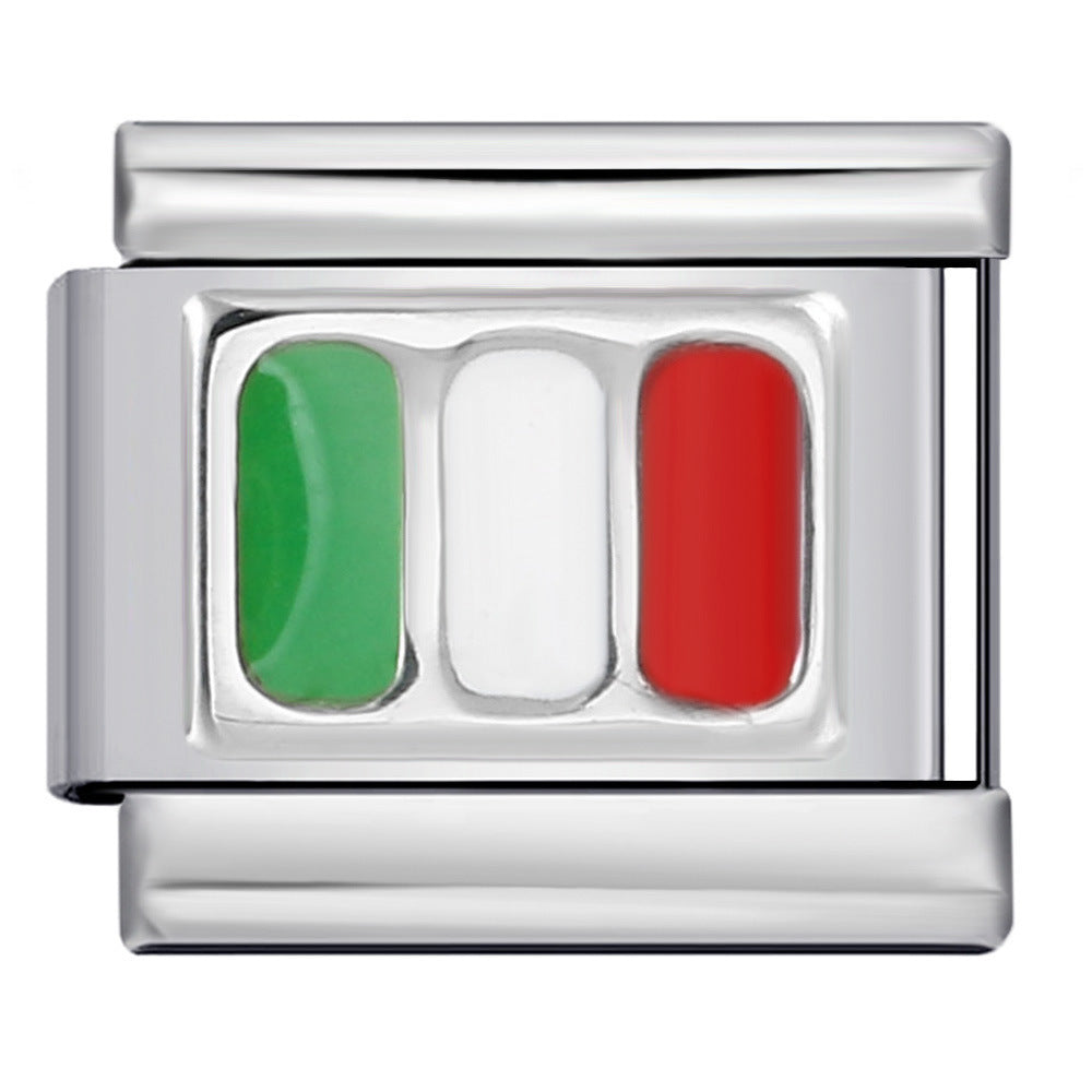 Wholesale 9mm Italian Charm Starter Bracelets DIY square Single Section Creative Stainless Steel Composable Bracelet