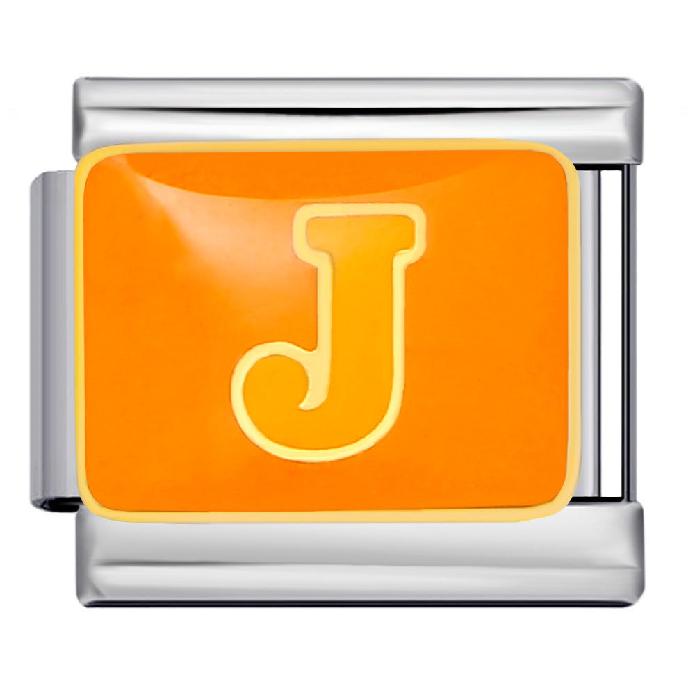 Wholesale Italian Charm Bracelet 9mm DIY colorful drip letter  Creative Stainless Steel Composable Bracelet