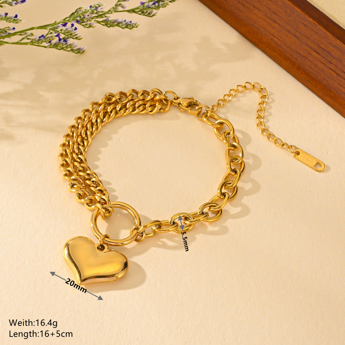 Wholesale Titanium Steel Heart Valentine's Day Bracelet