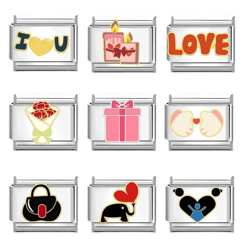 Wholesale  Italian Beaded Bracelet 9mm DIY Splicing Removable Father's Day Creative Stainless Steel Combinable Bracelet