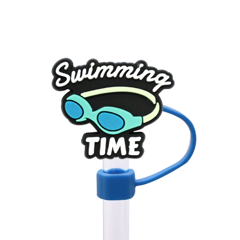 Wholesale Random 100pcs Swimming Necklace Straw Cover 10MM Straw Tube Cap